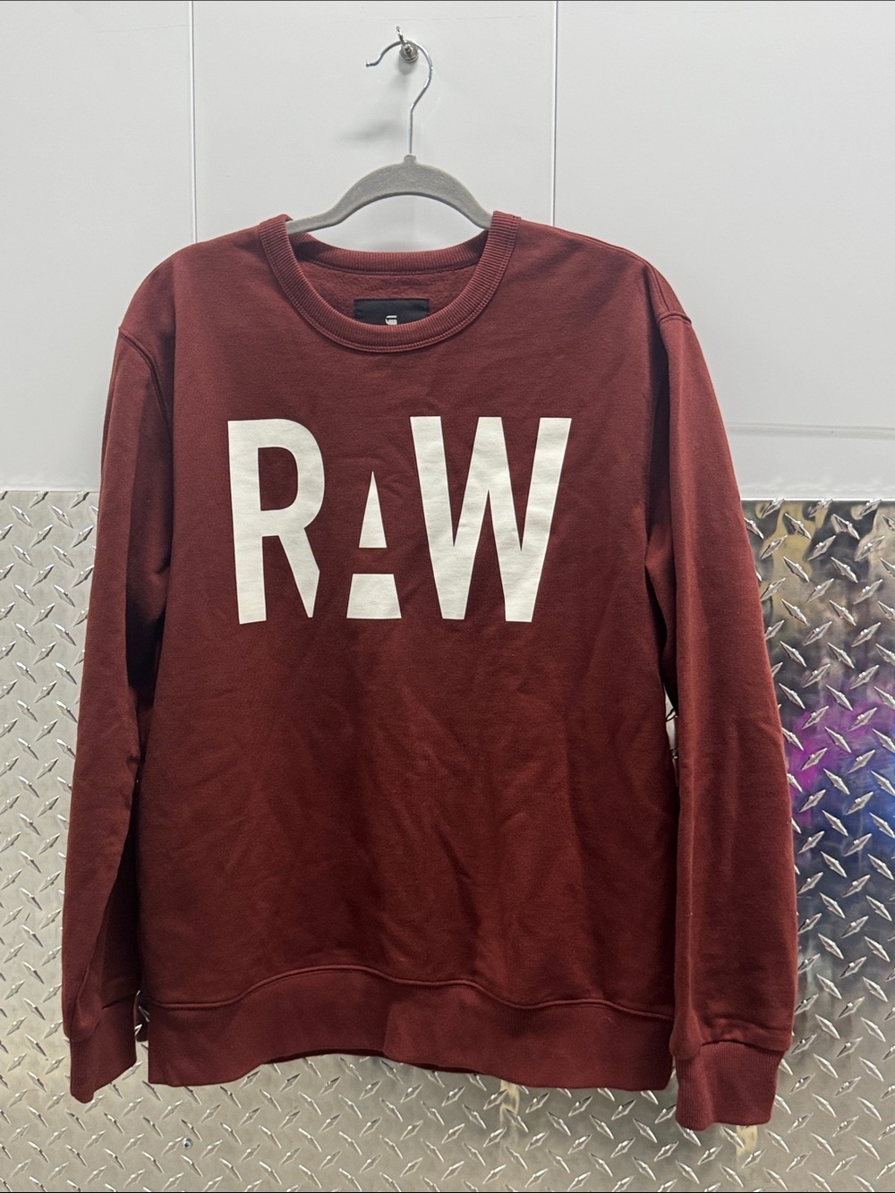 G-Star Crewneck Sweater with White RAW Logo, Medium